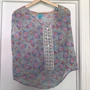 Sheer floral blouse